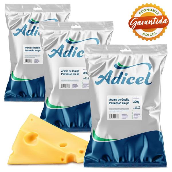 Imagem de Kit 3 Aroma Queijo Parmesão ID Natural Adicel - 200g