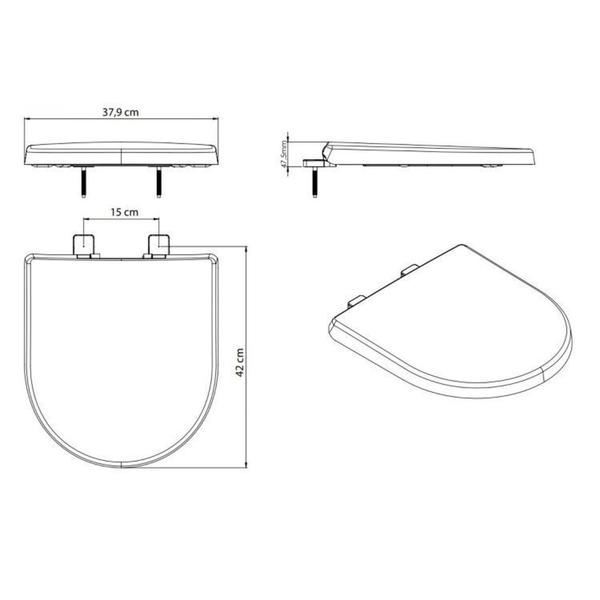 Imagem de Kit 3 Assentos Original Termofixo Soft Close Smart/slim Celite Bege