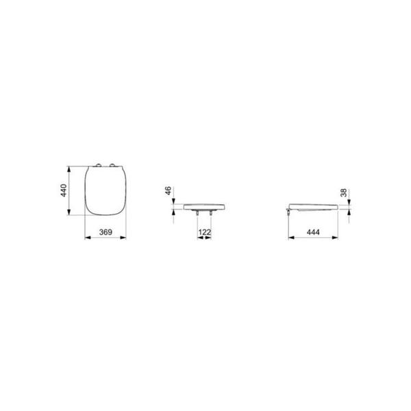 Imagem de Kit 3 Assentos Sanitário com Queda Amortecida Debba Square Roca Branco Brilhante