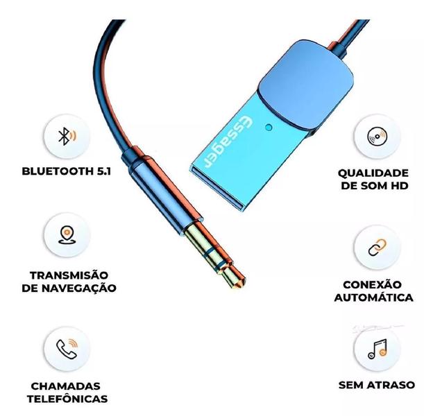 Imagem de Kit 3 Audio Conversor Blueetoth 5.0 Para Carro