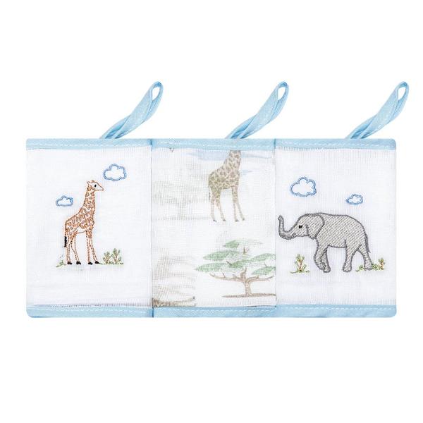 Imagem de Kit 3 Babetes Papi 32x32cm com Prendedor África