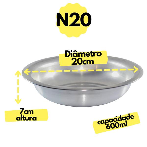 Kit 3 Bacias Redondas Tamanhos N 20 30 40 - Banho Multiuso - Global Alumínio Imagem de Kit 3 Bacias Redondas Tamanhos N 20 30 40 - Banho Multiuso - Global Alumínio