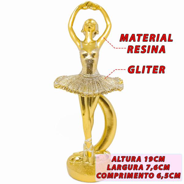 Kit 3 Bailarinas Decorativa Estátua Enfeite Dançarina Quarto Estatueta Resina Com Brilho - Casa Decor Presentes Criativos Imagem de Kit 3 Bailarinas Decorativa Estátua Enfeite Dançarina Quarto Estatueta Resina Com Brilho