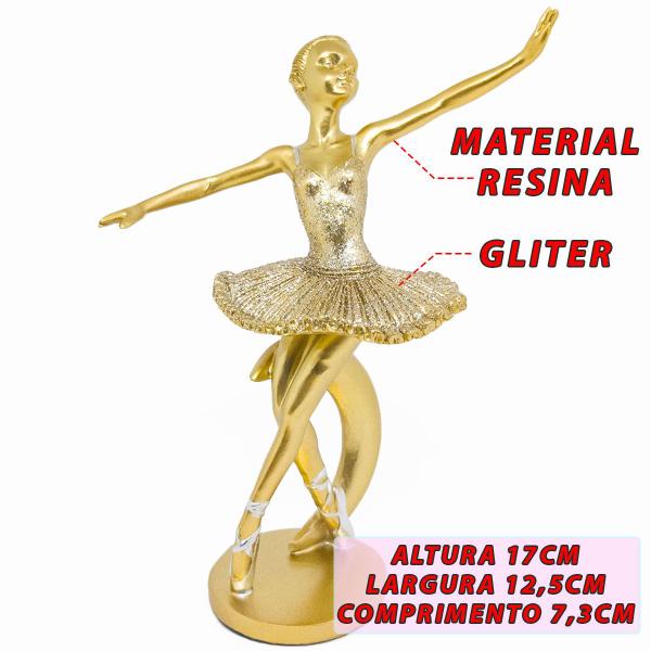 Kit 3 Bailarinas Decorativa Estátua Enfeite Dançarina Quarto Estatueta Resina Com Brilho - Casa Decor Presentes Criativos Imagem de Kit 3 Bailarinas Decorativa Estátua Enfeite Dançarina Quarto Estatueta Resina Com Brilho