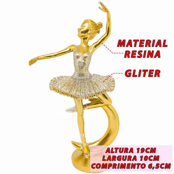 Kit 3 Bailarinas Decorativa Estátua Enfeite Dançarina Quarto Estatueta Resina Com Brilho - Casa Decor Presentes Criativos Imagem de Kit 3 Bailarinas Decorativa Estátua Enfeite Dançarina Quarto Estatueta Resina Com Brilho