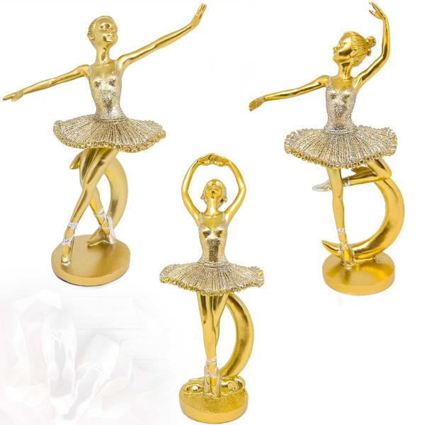 Kit 3 Bailarinas Decorativa Estátua Enfeite Dançarina Quarto Estatueta Resina Com Brilho - Casa Decor Presentes Criativos Imagem de Kit 3 Bailarinas Decorativa Estátua Enfeite Dançarina Quarto Estatueta Resina Com Brilho