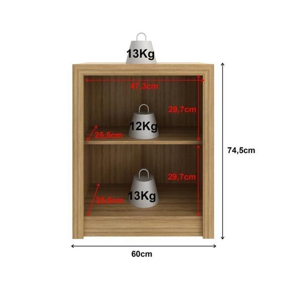 Imagem de Kit 3 Balcões Me4103 com 6 Portas e Prateleira 74,5cmx180cm