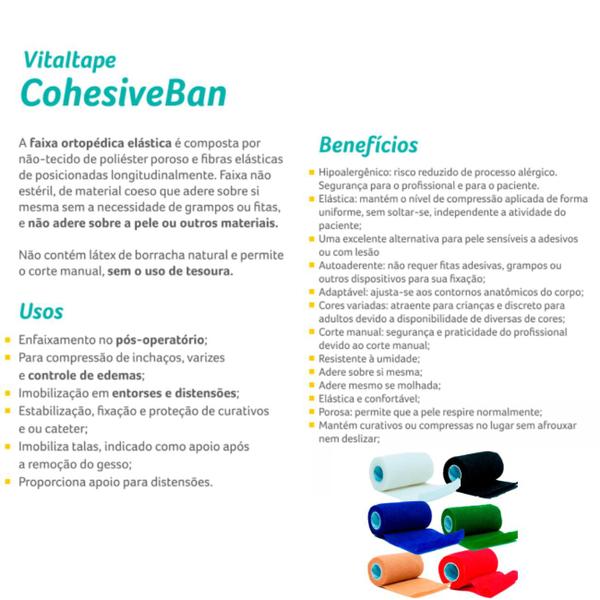 Kit 3 Bandagem Ortopédica Alta Compressão Ajustável Braço Mão Pé 10cm x 4,5m - Vitaltape Imagem de Kit 3 Bandagem Ortopédica Alta Compressão Ajustável Braço Mão Pé 10cm x 4,5m