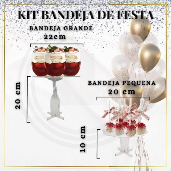 Imagem de Kit 3 Bandejas De Doces + 1 Boleira De Acrilico Any