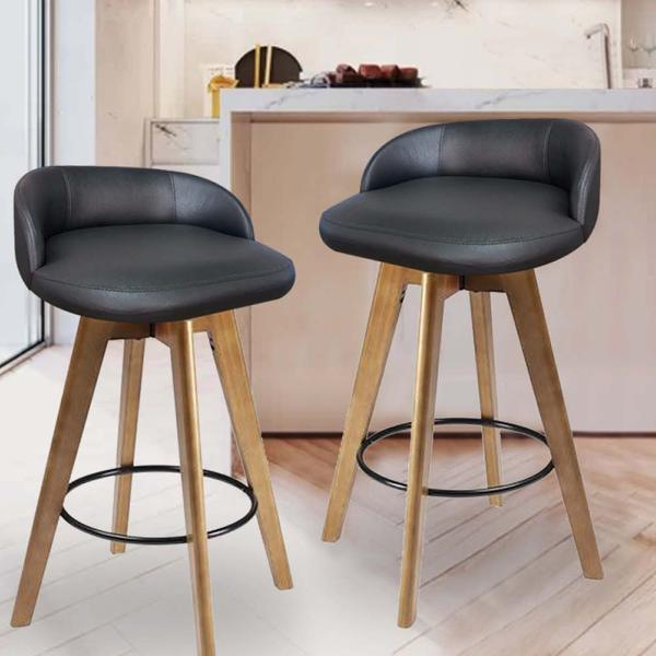 Kit 3 Banquetas Dona Gourmet Giratória Para Cozinha ou Bancada-Assento Sintético Preto - GAT MAGAZINE Imagem de Kit 3 Banquetas Dona Gourmet Giratória Para Cozinha ou Bancada-Assento Sintético Preto
