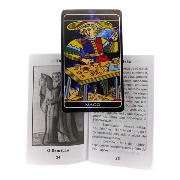 Imagem de Kit 3 Baralhos Tarot Universal Azul 24 Cartas Manual