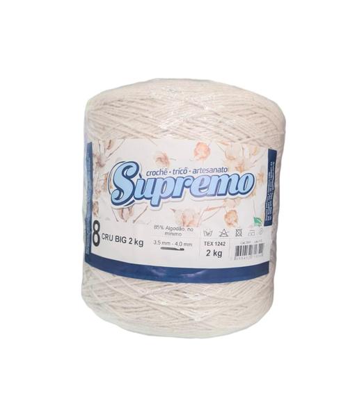 Imagem de Kit 3 Barbantes Supremo N8 3Unx2Kg Cor Cru Artesanato Arte