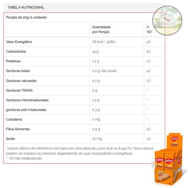 Imagem de Kit 3 Barra De Cereais Kobber Classic Caixa C/12un Amendoim