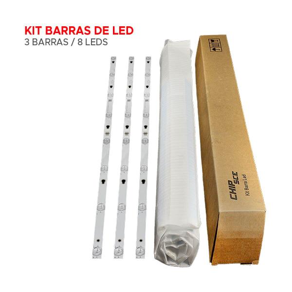 Imagem de Kit 3 Barra De Led Compatível Com L39s4900fs L39s4900 8 Leds