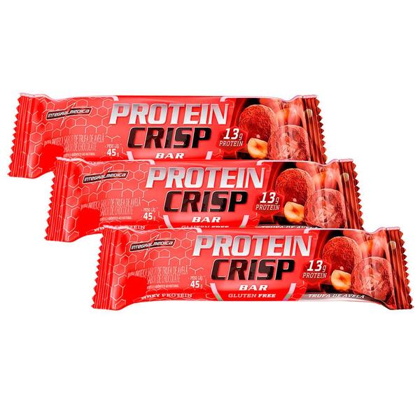 Imagem de Kit 3 Barra de Proteína Protein Crisp Bar Sabor Trufa de Avelã 45g