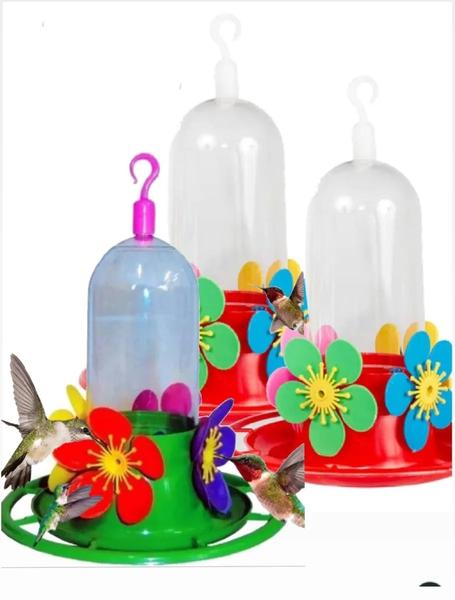 Imagem de Kit 3 Bebedouros Beija Flores Colibri 250ml Poleiros Bandeja