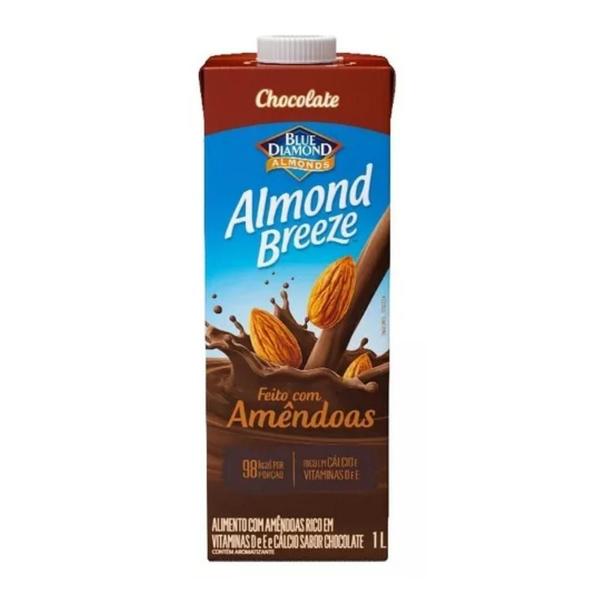 Imagem de Kit 3 Bebida Vegetal De Amêndoas Sabor Chocolate Almond Breeze 1l