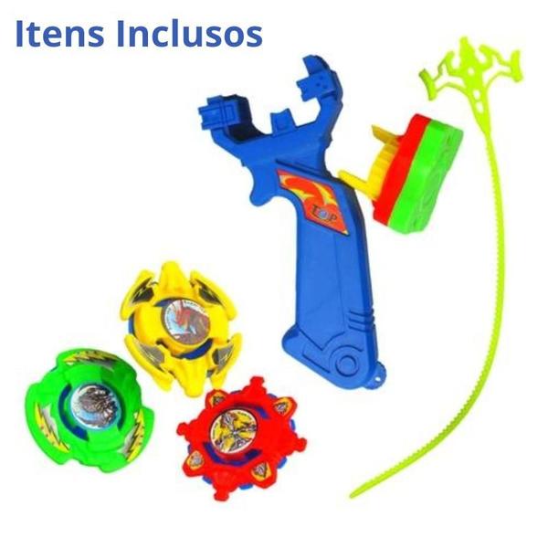 Kit 3 Beyblade + 1 lançador Brinquedo Piões - ARK Imagem de Kit 3 Beyblade + 1 lançador Brinquedo Piões