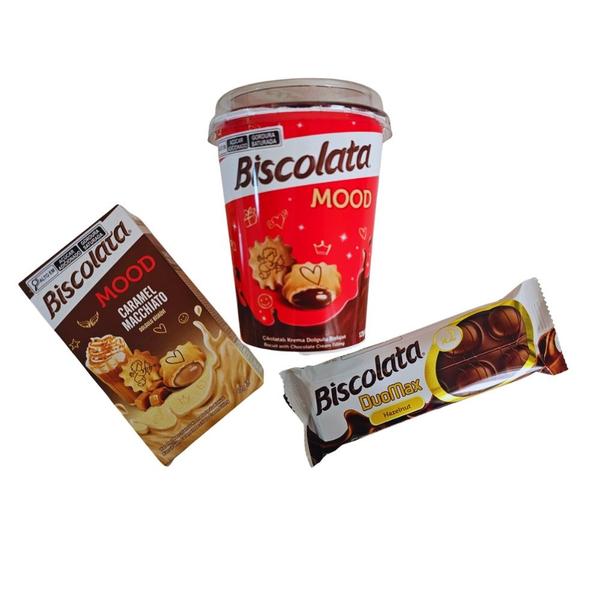 Imagem de Kit 3 Biscoito Crocantes Biscolata Mood Caramel Macchiato Avelã - Turquia