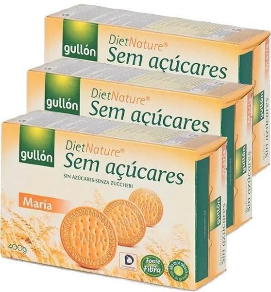 Imagem de Kit 3 Biscoito Maria Diet Sem Açúcar Gullon 400G