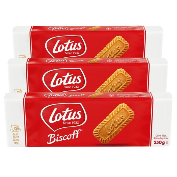 Imagem de Kit 3 Biscoitos Bolacha Belga Lotus Biscoff 250G