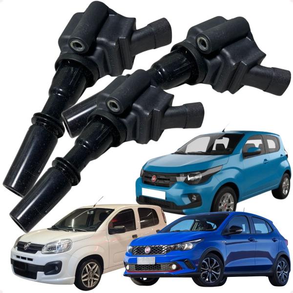 Imagem de Kit 3 Bobina Ignição Fiat Argo Mobi Uno 1.0 6v 3 Cil Firefly