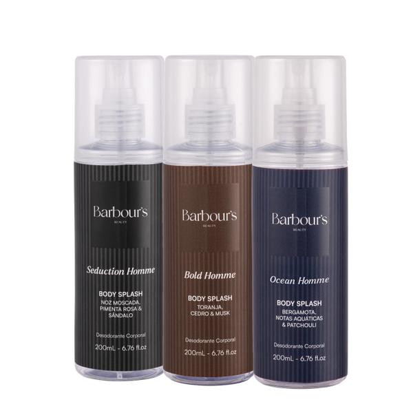 Kit 3 Body Splash Masculino Homme Desodorante Barbours 200ml Kit 3 Body Splash Masculino Homme Desodorante Barbours 200ml