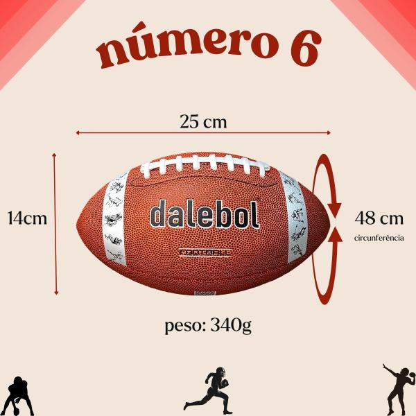 Imagem de KIT 3 Bola De Futebol Americano Super Oficial NÚMERO 6 +NF