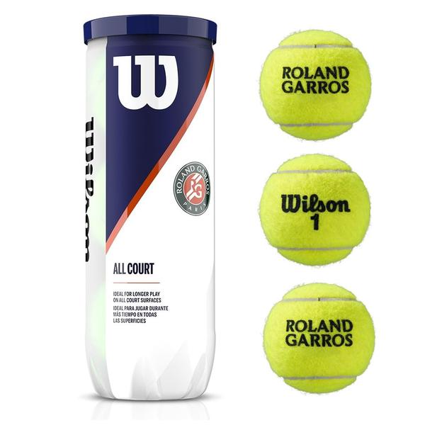 Imagem de Kit 3 Bolas De Tênis Wilson Roland Garros All Court WR8204601001