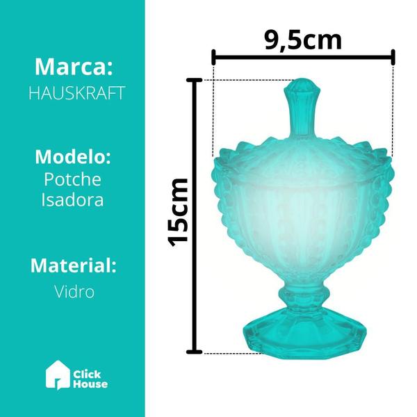 Kit 3 Bomboniere Potiche Baleiro Pote Vidro Porta Joias Decorativo Doces Decoração Redondo - Haüskraft Imagem de Kit 3 Bomboniere Potiche Baleiro Pote Vidro Porta Joias Decorativo Doces Decoração Redondo