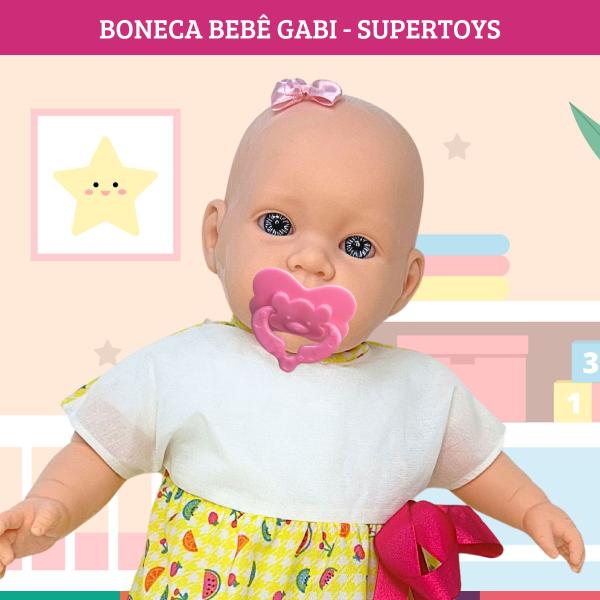 Imagem de Kit 3 Bonecas Bebê Gabi Rostinho Realista Bebezão Supertoys