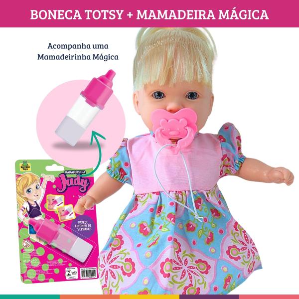 Imagem de Kit 3 Bonecas Bebê Realista Totsy + Mamadeira Mágica