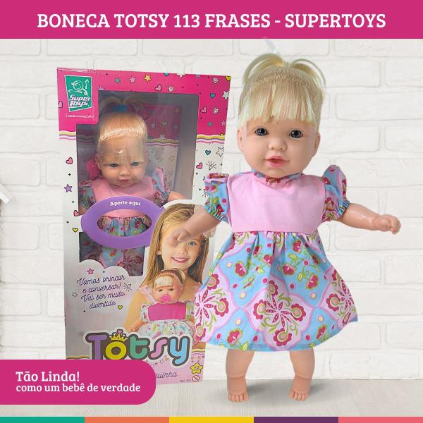 Imagem de Kit 3 Bonecas Totsy Rosto de Bebê Fala 113 Frases Supertoys