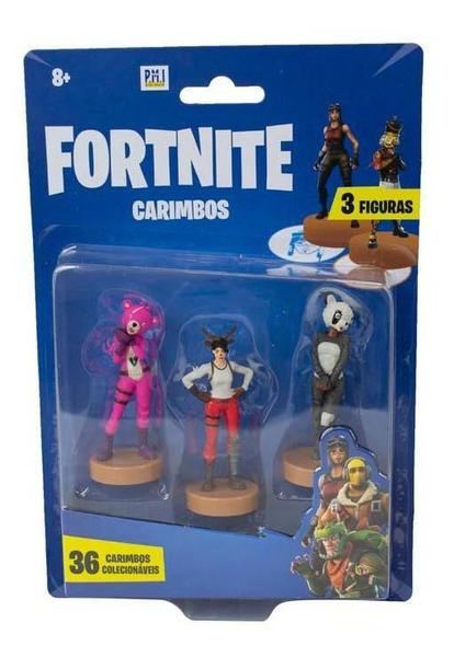 Imagem de Kit 3 Boneco Fortnite Carimbo 7cm Escolha a Skin - Sunny