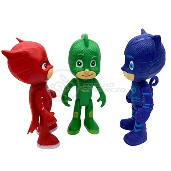 Imagem de Kit 3 Bonecos Brinquedos Pjmasks Grandes 14Cm