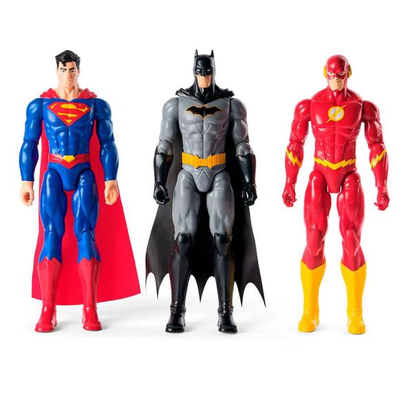 Imagem de Kit 3 Bonecos De 30cm Batman, Superman e Flash - Sunny 4183