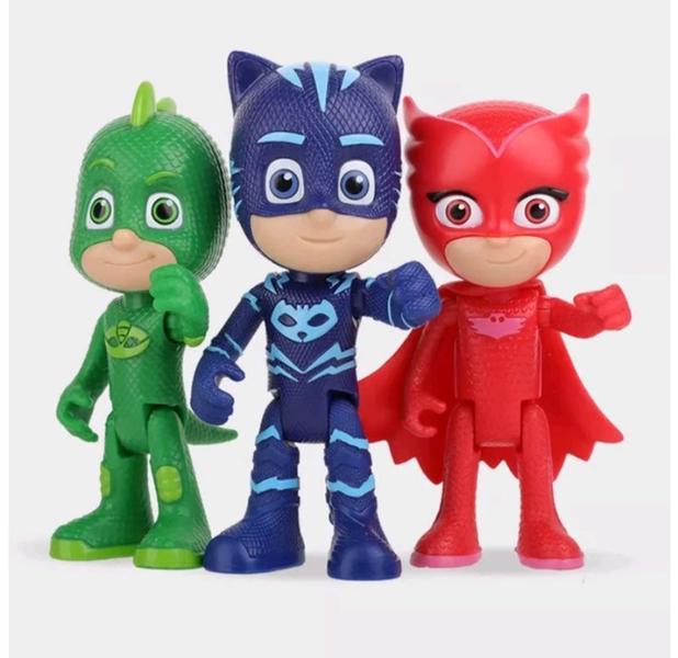 Imagem de Kit 3 Bonecos PjMasks Menino Gato Corugita Largatixo 18cm