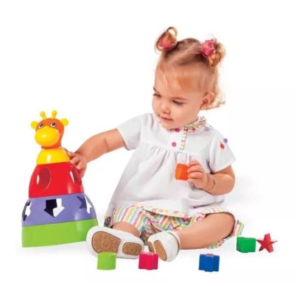 Imagem de Kit 3 Brinquedo Educativo Encaixar Empilhar Bebe 1ano Presente Menino Menina Criança Didatico Cubo