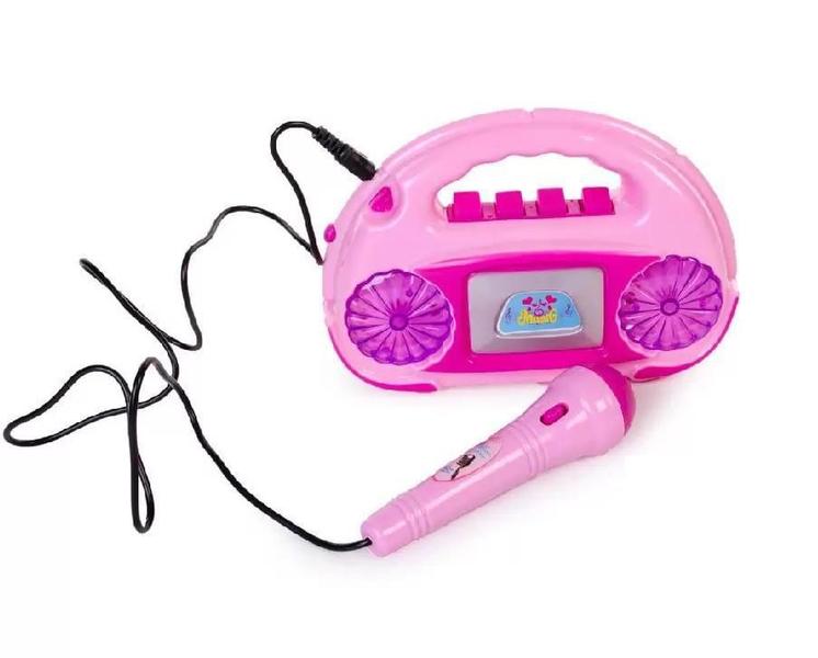 Imagem de Kit 3 Brinquedo Radio Microfone Musical Toca Musica Luzes