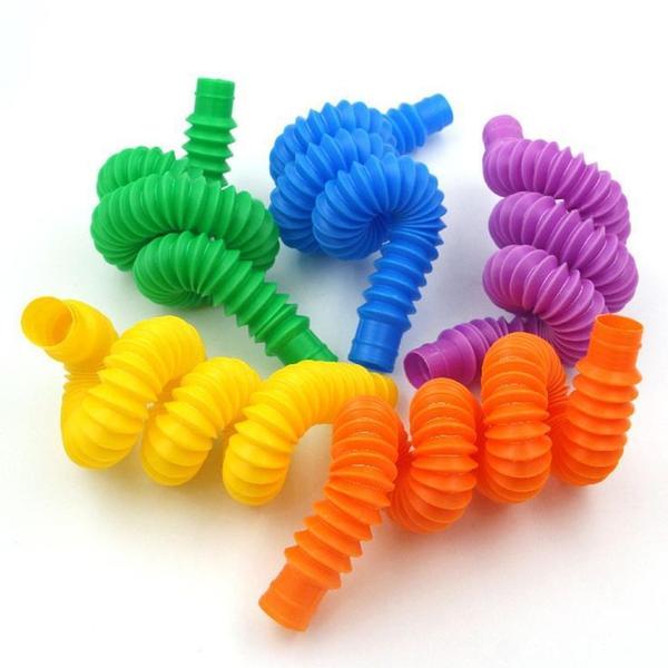 Imagem de Kit 3 Brinquedo Tubo Fidget Toy Pequeno Sensor Bobina Sifão