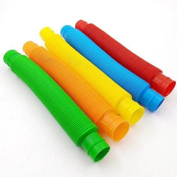 Imagem de Kit 3 Brinquedo Tubo Fidget Toy Pequeno Sensor Bobina Sifão