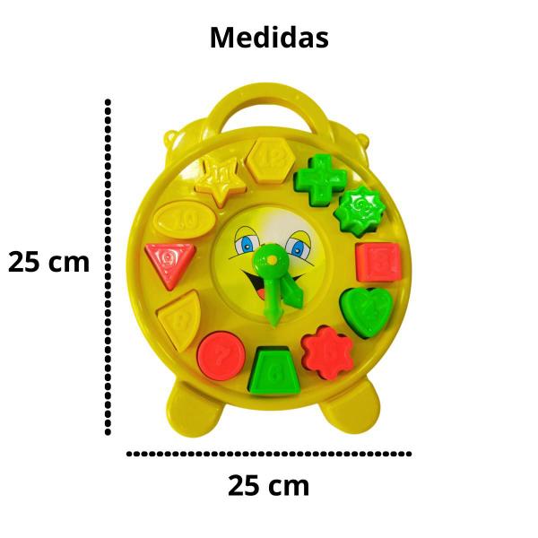 Imagem de Kit 3 brinquedos interativos e didáticos com peças de encaixar- relógio castelo e hipopótamo 