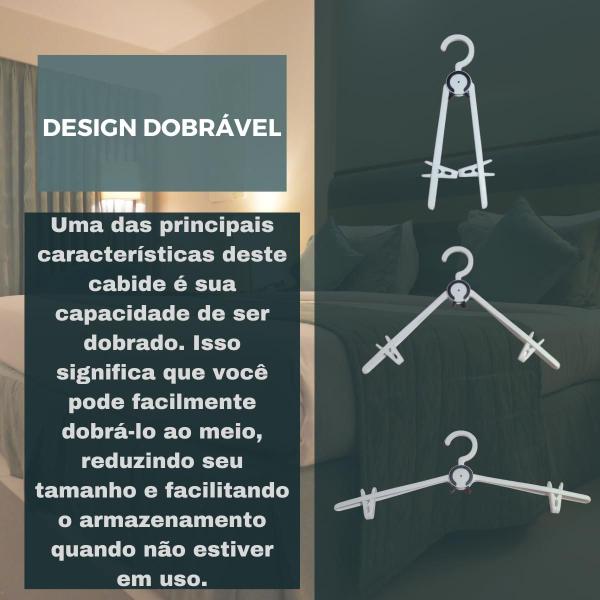 Imagem de Kit 3 Cabides Dobrável Multifuncional Organizador C/pregador