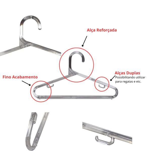 Imagem de Kit 3 Cabides Infantil Transparente 8mm Reforçado Bebe