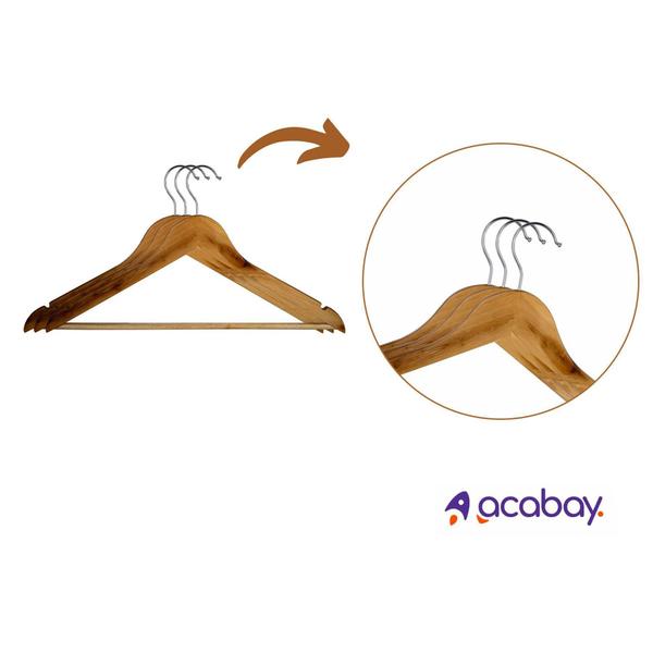 Kit 3 Cabides Madeira Para Camisa E Calça Rayco Imagem de Kit 3 Cabides Madeira Para Camisa E Calça Rayco