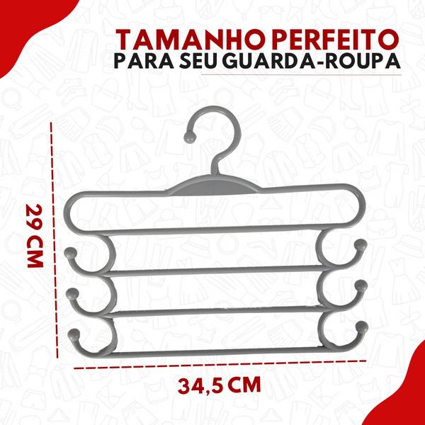 Kit 3 Cabides Multifuncional Calças 4 Divisórias Jeans Roupa Rosa - AUSHOPEXPRESS Imagem de Kit 3 Cabides Multifuncional Calças 4 Divisórias Jeans Roupa Rosa