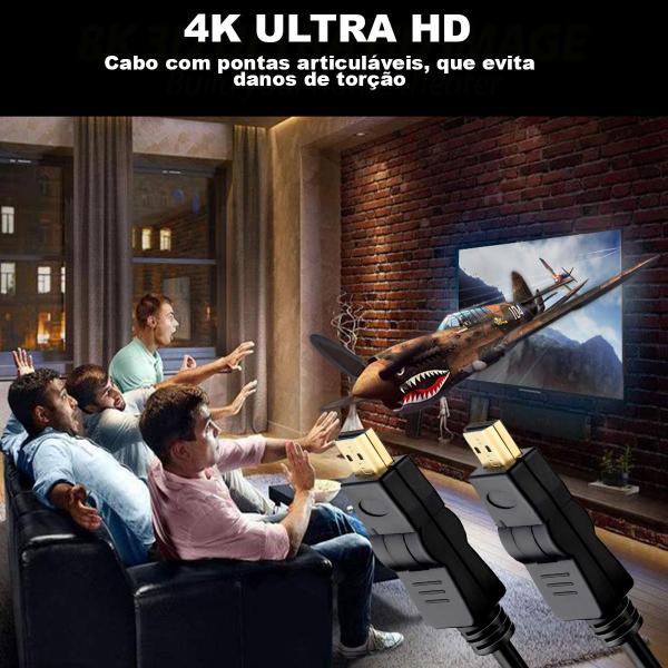 Imagem de Kit 3 Cabos Hdmi Articulável De 10m 2.0 4k Ultra Hd - Mxt