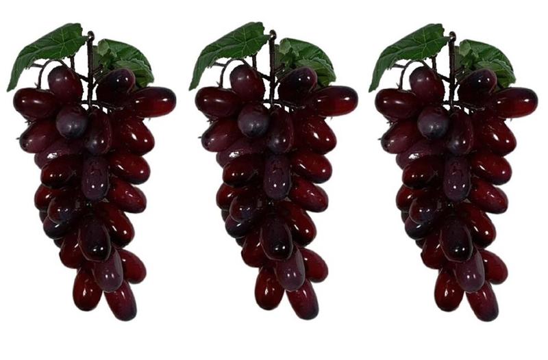 Imagem de Kit 3 cachos de uvas artificiais, 17 cm/decoração/arranjos/parreira/videira