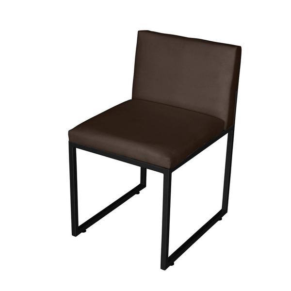 Kit 3 Cadeira de Jantar Escritorio Industrial Vittar Ferro Preto Suede Marrom - Móveis Mafer Imagem de Kit 3 Cadeira de Jantar Escritorio Industrial Vittar Ferro Preto Suede Marrom - Móveis Mafer