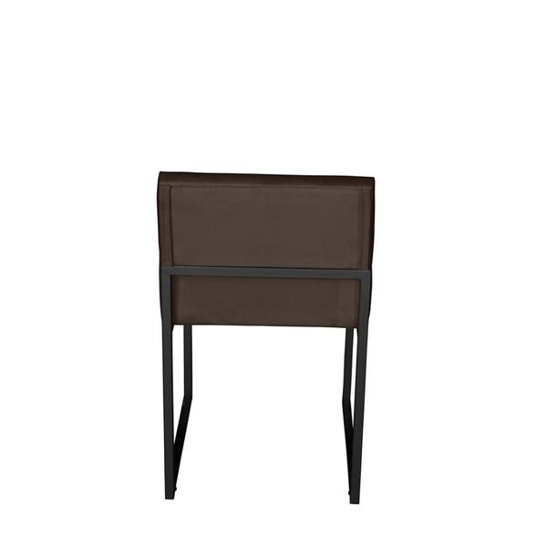 Kit 3 Cadeira de Jantar Escritorio Industrial Vittar Ferro Preto Suede Marrom - Móveis Mafer Imagem de Kit 3 Cadeira de Jantar Escritorio Industrial Vittar Ferro Preto Suede Marrom - Móveis Mafer